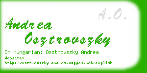 andrea osztrovszky business card